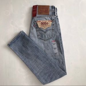 Levis 505 C Slim Straight Leg Selvedge Denim Jeans
